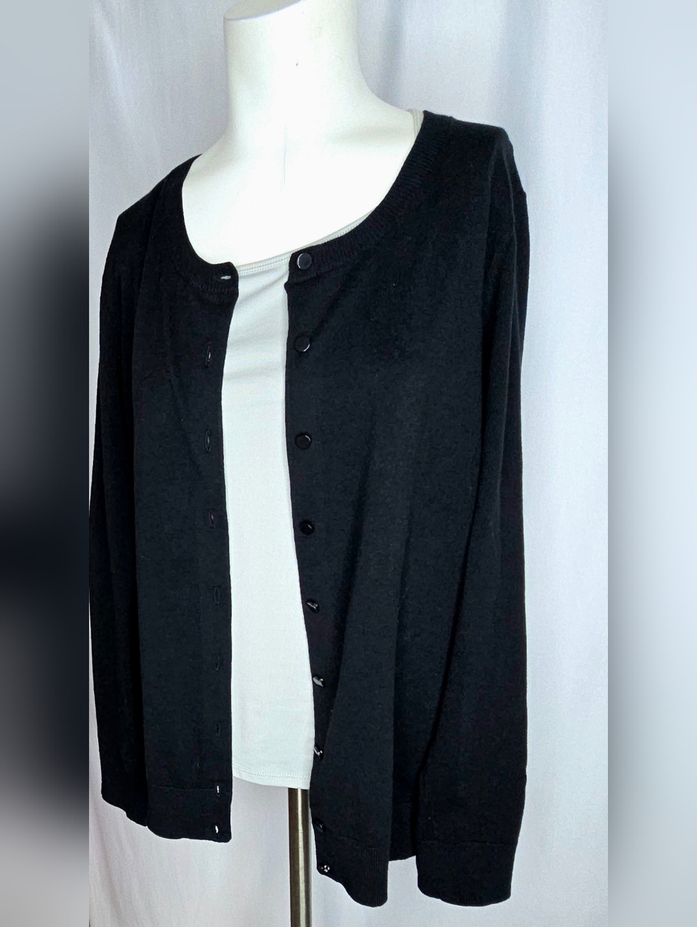 Talbots Black Pima Cotton‎ Blend Cardigan Sweater NWOT 1X